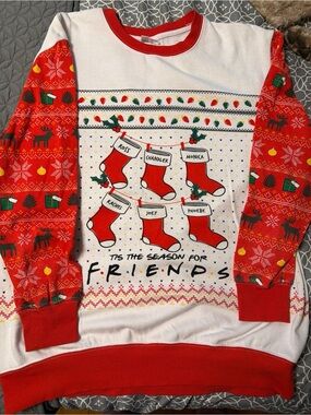 Friends TV Show Official "Tis the Season" Ugly Christmas Sweatshirt - Size XL